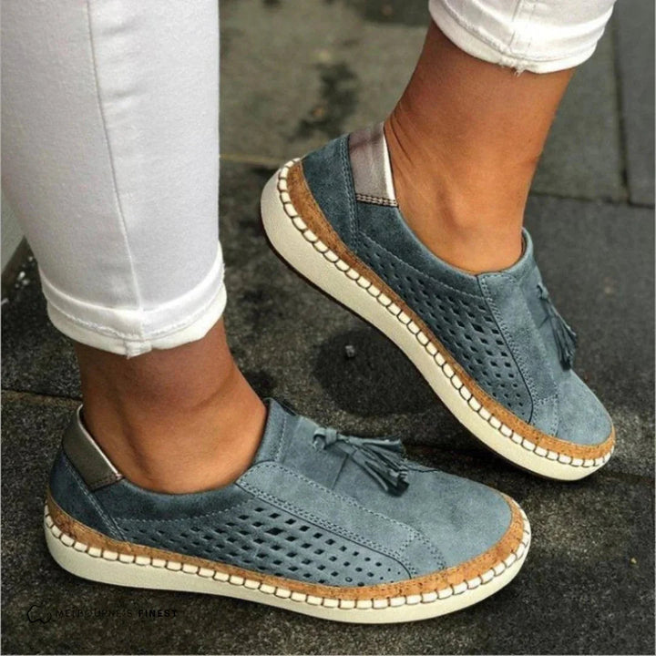 Comfortable women's vented slip-on loafers, stylish and breathable summer footwear for everyday.