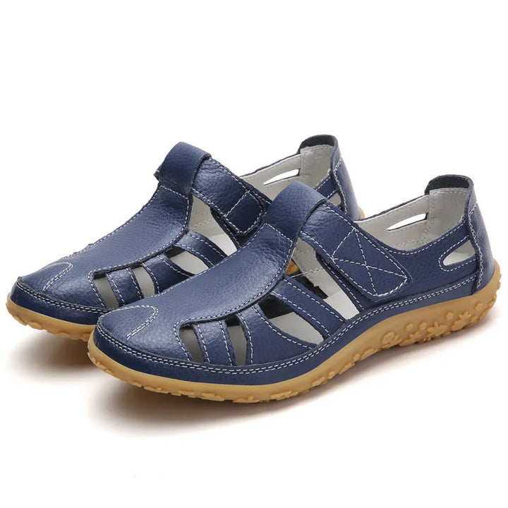 Close-up of adjustable strap on comfortable women's balance sandals, ensuring a custom fit.