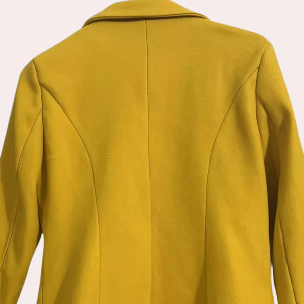 Elegant women's long trench coat, tailored fit for versatile formal or casual spring & autumn outerwear.