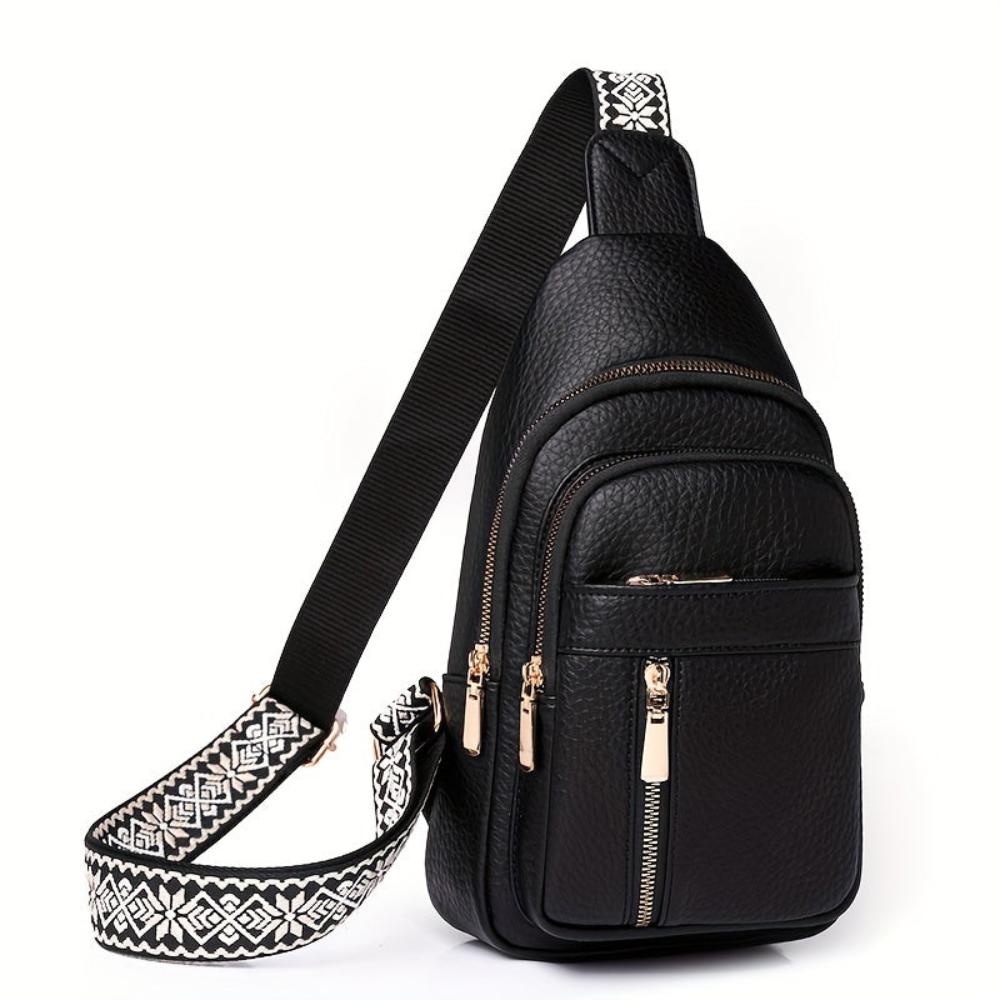 Vintage leather chest bag for women, a retro crossbody purse for stylish daily carry & fashion.