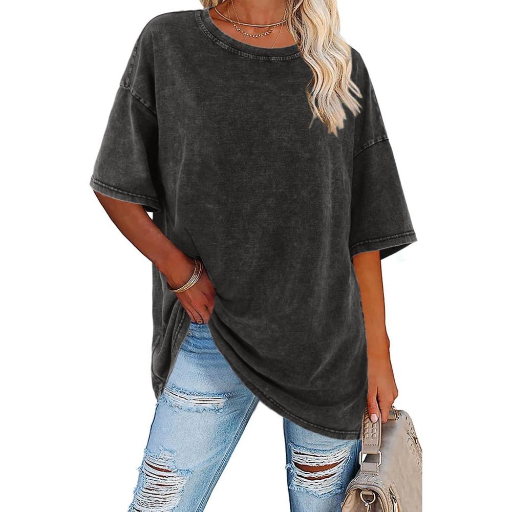 Women's vintage oversized tee in a relaxed fit, perfect for casual comfort & everyday style.