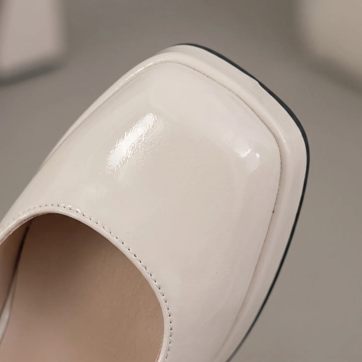 Comfortable women's vintage platform pumps featuring a stable block heel & square toe. Ideal dress & evening shoes.