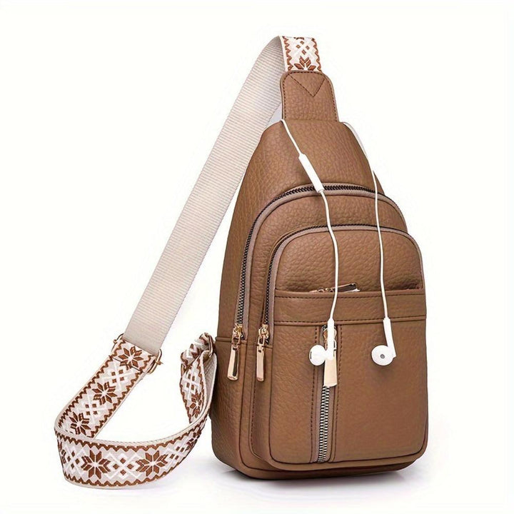 Red retro chest bag, a versatile crossbody for women, travel-ready.