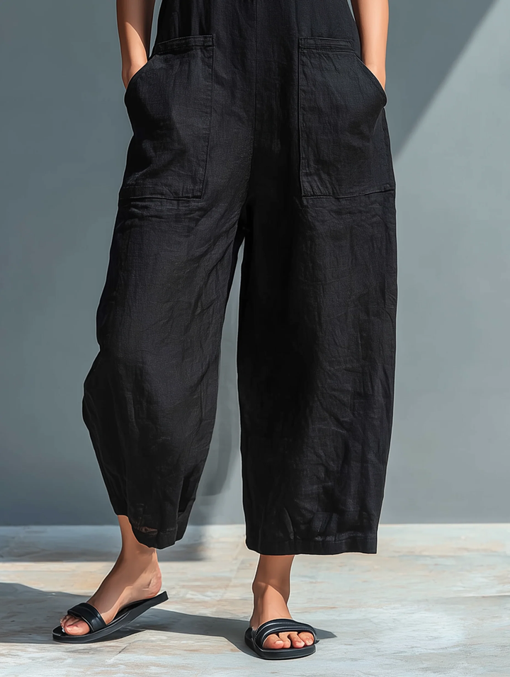 Stylish Viola sleeveless loose jumpsuit for women. Perfect spring/summer fashion & comfortable everyday wear.