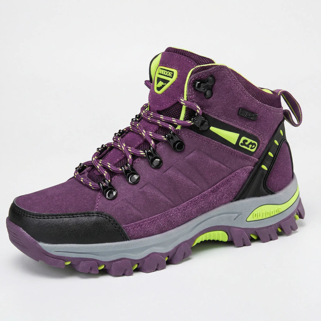 High-performance women's outdoor footwear, water-repellent Sharon shoes for comfortable hiking and adventuring.