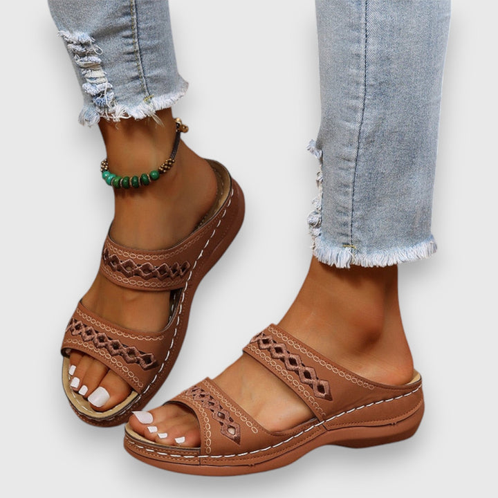 Ladies wide fit open-toe comfort sandals, essential for summer footwear.