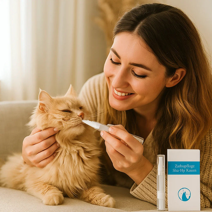 "Zahnpflege Stift für Katzen, hilft gegen Zahnstein, liefert frischen Atem, mit natürlichen Inhaltsstoffen, weiß-grün"